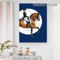 Brown Horse Animal Modern Painting Picture Canvas Wall Art Print for Room Drape