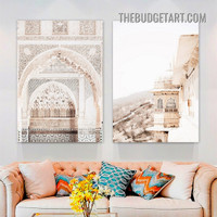 Amber Place Architecture Scandinavian Painting Picture 2 Piece Canvas Art Prints for Room Wall Outfit