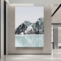 Ice Mount Abstract Landscape Modern Painting Picture Canvas Wall Art Print for Room Garniture
