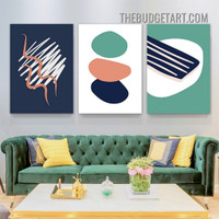 Colorful Speckles Abstract Contemporary Painting Picture 3 Piece Canvas Wall Art Prints for Room Trimming