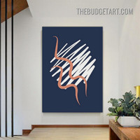 Zigzag Lineaments Abstract Contemporary Painting Picture Canvas Wall Art Print for Room Adornment