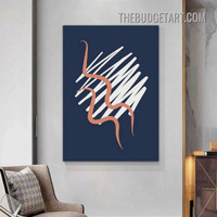 Zigzag Lineaments Abstract Contemporary Painting Picture Canvas Art Print for Room Wall Illumination