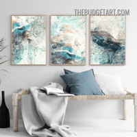 Colorific Marble Design Abstract Modern Painting Picture 3 Piece Canvas Wall Art Prints for Room Trimming
