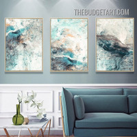 Colorific Marble Design Modern Painting Picture 3 Piece Abstract Canvas Wall Art Prints for Room Tracery