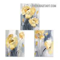 Spots Flowers Nordic Abstract Floral Modern Painting Picture 3 Panel Canvas Wall Art Prints for Room Ornament