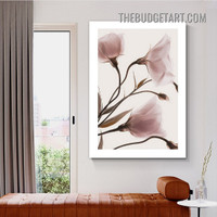 Pink Blossoms Floral Modern Painting Picture Canvas Wall Art Print for Room Wall Flourish
