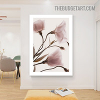 Pink Blossoms Floral Modern Painting Picture Canvas Art Print for Room Wall Arrangement