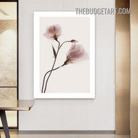 Pink Bloom Floral Modern Painting Picture Canvas Art Print for Room Wall Trimming