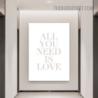 Need Is Love Typography Modern Painting Picture Canvas Art Print for Room Wall Molding