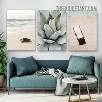 Cactus Plant Botanical Modern Painting Picture 3 Piece Canvas Wall Art Prints for Room Embellishment
