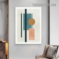 Lines Sphere Abstract Geometric Modern Painting Picture Canvas Art Print for Room Wall Molding