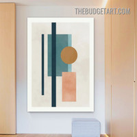 Lines Sphere Abstract Geometric Modern Painting Picture Canvas Wall Art Print for Room Ornamentation