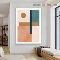 Squares Orb Abstract Geometric Modern Painting Picture Canvas Art Print for Room Wall Getup