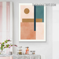 Squares Orb Abstract Geometric Modern Painting Picture Canvas Wall Art Print for Room Flourish