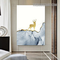 Deer Abstract Animal Modern Painting Picture Canvas Wall Art Print for Room Getup