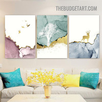 Colorific Mount Modern Painting Picture 3 Piece Abstract Canvas Wall Art Prints for Room Adornment