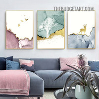 Colorific Mount Abstract Modern Painting Picture 3 Piece Canvas Art Prints for Room Wall Molding