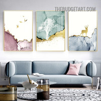 Colorific Mount Abstract Modern Painting Picture 3 Panel Canvas Art Prints for Room Wall Getup