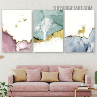 Colorific Mount Abstract Modern Painting Picture 3 Panel Canvas Art Prints for Room Wall Tracery
