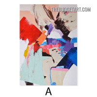 Colorful Splotches Abstract Modern Painting Picture Canvas Wall Art Print for Room Equipment