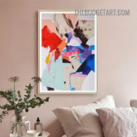 Colorful Splotches Abstract Modern Painting Picture Canvas Art Print for Room Wall Flourish