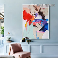 Colorful Splotches Abstract Modern Painting Picture Canvas Art Print for Room Wall Embellishment