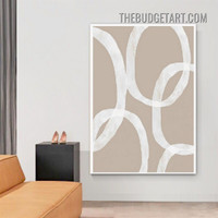 Roundabout Lineaments Nordic Abstract Painting Picture Canvas Art Print for Room Wall Flourish