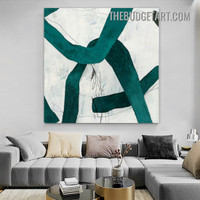 Bold Meandering Lineaments Abstract Modern Painting Picture Canvas Wall Art Print for Room Décor