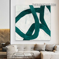 Wiggly Lineaments Smears Abstract Modern Painting Picture Canvas Art Print for Room Wall Décor