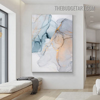 Winding Stigmas Marble Design Abstract Modern Painting Picture Canvas Wall Art Print for Room Adornment