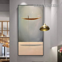 Golden Boat Creative Modern Painting Picture Canvas Wall Art Print for Room Garniture