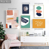 Calico Scansion Maculas Spots Geometrical 5 Multi Panel Wall Hanging Set Artwork Image Abstract Modern Canvas Print for Room Outfit