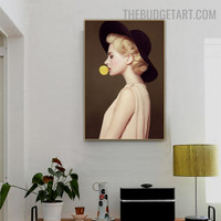 Fashionable Girl Abstract Contemporary Figure Modern Painting Image Canvas Print for Room Wall Getup