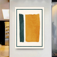 Rectangle Smudge Abstract Modern Painting Picture Canvas Art Print for Room Wall Drape