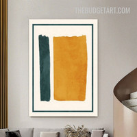 Rectangle Smudge Abstract Modern Painting Picture Canvas Wall Art Print for Room Equipment