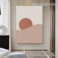 Sun Hill Abstract Landscape Scandinavian Painting Picture Canvas Wall Art Print for Room Trimming