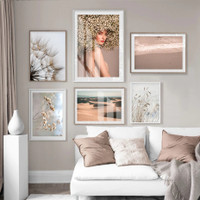 Dandelion Plant Desert Landscape Photograph Abstract Modern 6 Piece Set Canvas Print for Room Wall Art Embellishment