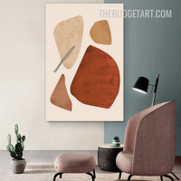 Curved Stains Abstract Modern Painting Picture Canvas Art Print for Room Wall Finery