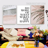 What Makes You Happy Quotes Modern Painting Picture 3 Piece Canvas Art Prints for Room Wall Garniture