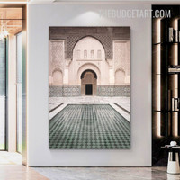 Ben Youssef Madrasa Architecture Modern Painting Picture Canvas Wall Art Print for Room Flourish