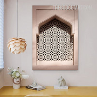 Islamic Design Window Architecture Religious Painting Picture Canvas Art Print for Room Wall Equipment
