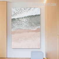 Ocean Waves Landscape Modern Painting Picture Canvas Wall Art Print for Room Drape