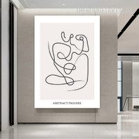 Meandering Line Figure Abstract Modern Painting Picture Canvas Wall Art Print for Room Garnish