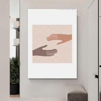 Two Hands Abstract Modern Painting Picture Canvas Art Print for Room Wall Adornment