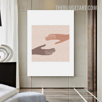 Two Hands Abstract Modern Painting Picture Canvas Wall Art Print for Room Garniture