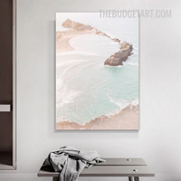 Sea Stones Landscape Modern Painting Picture Canvas Wall Art Print for Room Drape