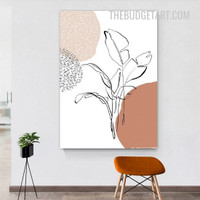 Winding Lines Foliage Abstract Botanical Scandinavian Painting Picture Canvas Wall Art Print for Illumination