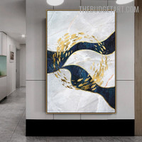 Aureate Fish Abstract Animal Modern Artwork Photo Canvas Print for Room Wall Garniture