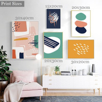 Motley Scansion Maculas Circles Modern 5 Multi Panel Abstract Painting Set Photograph Geometrical Canvas Print for Room Wall Garnish