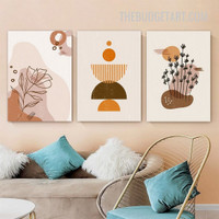 Half With Full Circles Geometric Scandinavian Painting Picture 3 Piece Abstract Canvas Wall Art Prints for Room Garnish